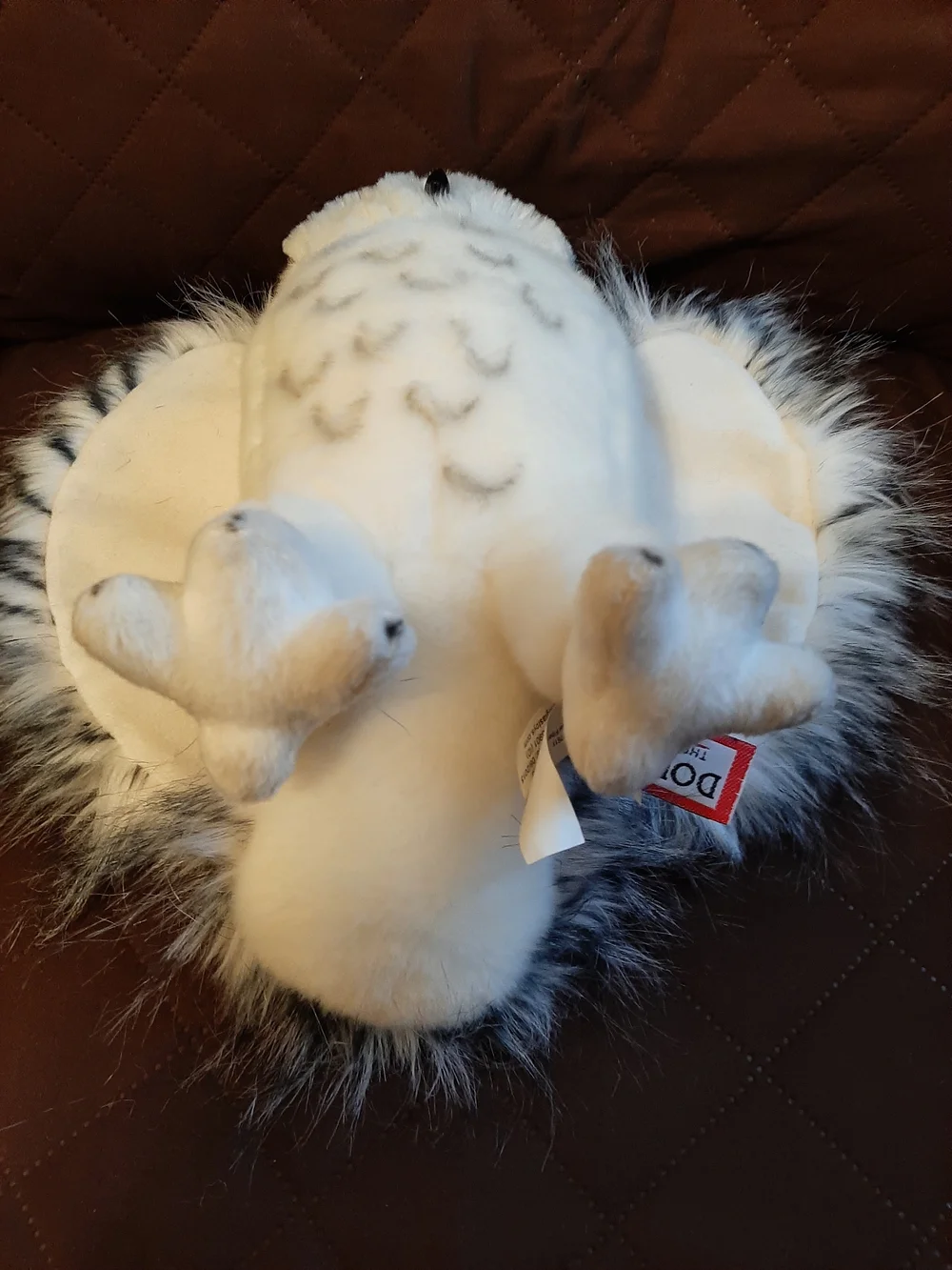 White Plush Snowy Owl Small Pet Toy - Soft Cage-Friendly Plush 11